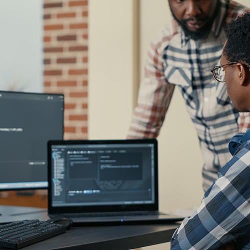 Developers reviewing code